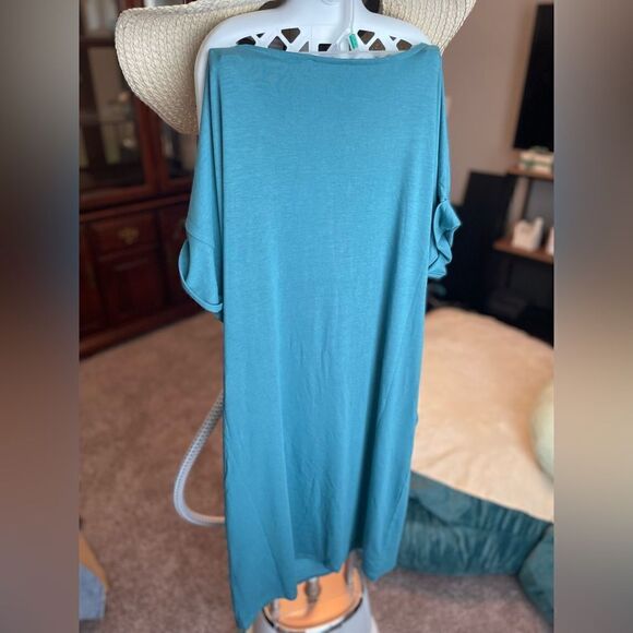 NWOT Zenana Teal dress with pockets size XL. 🛍️💕 - Picture 4 of 8